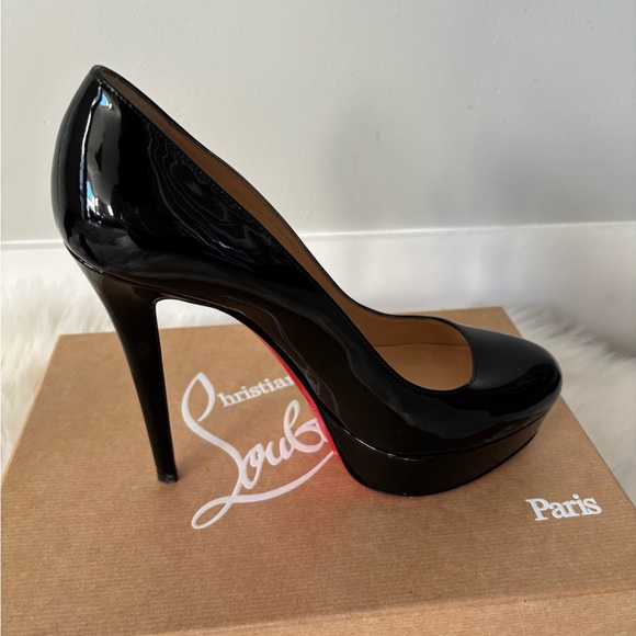 CHRISTIAN LOUBOUTIN Patent Bianca 140 Pumps size 38 in Black. - Picture 4 of 9